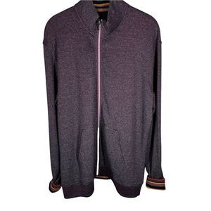 ROBERT Graham Mens Sz M Full ZIP Classic Fit Sweater Jacket